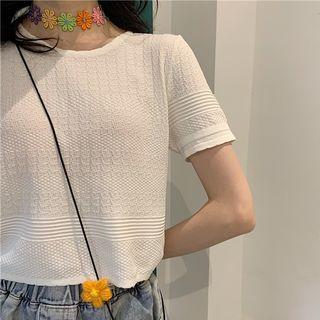 Short-sleeve Lettering T-shirt / Short-sleeve Knit Top