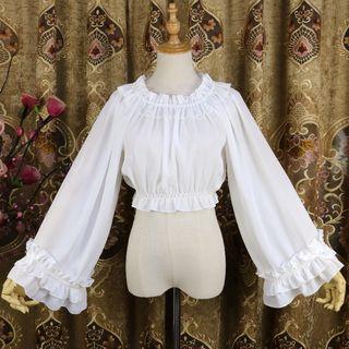 Ruffled Cropped Blouse