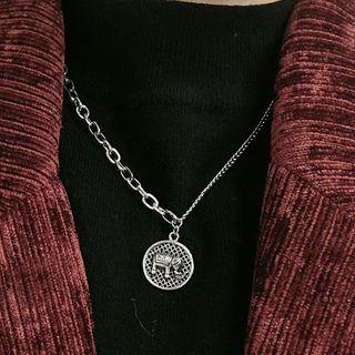 Alloy Elephant Pendant Necklace 1 Pc - Silver - One Size