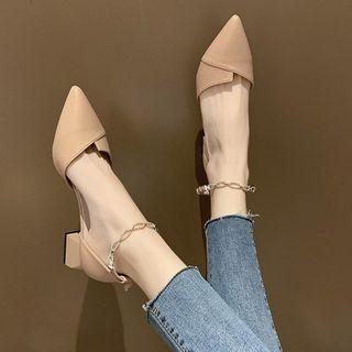 Block Heel Chained Sandals