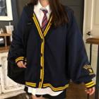 Long-sleeve Shirt / Tie / V-neck Cardigan / Set