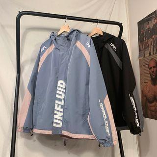Long Sleeve Lettering Contrast Jacket