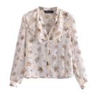 Layered Collar Floral Blouse