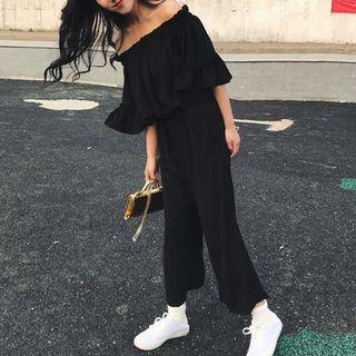 Elbow-sleeve Off Shoulder Jumpsuit