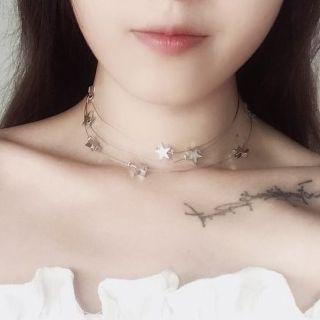 Alloy Star Layered Choker 1 Piece - Short Length - One Size