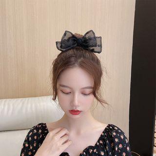 Polka Dot Fabric Bow Hair Clip