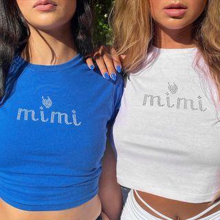 Rhinestone Letter Crop Top