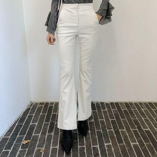 Slit Boot-cut Corduroy Pants