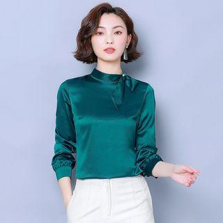 3/4-sleeve Satin Blouse