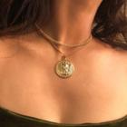 Lion Disc Pendant Layered Necklace 2011 - Gold - One Size