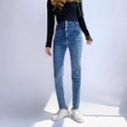 High Waist Drawstring Skinny Jeans