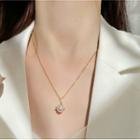 Beaded Rhinestone Pendent Necklace Necklace - One Size