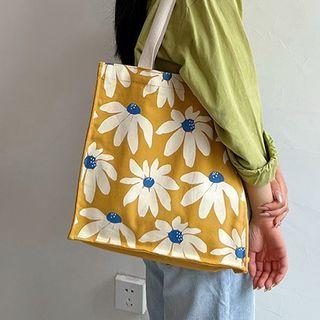 Floral Tote Bag White Flower - Yellow - One Size