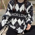 Argyle Sweater Argyle - Black & Gray - One Size