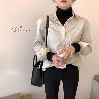 Plain Shirt Beige - One Size
