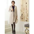 Faux-pearl Button Coat With Sash