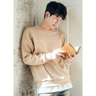 Layered-hem Lettering Pullover