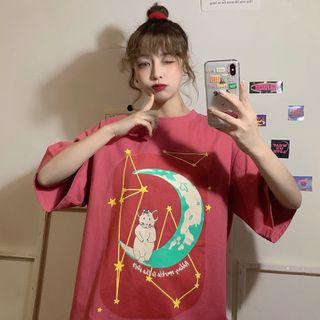 Mouse Elbow-sleeve T-shirt