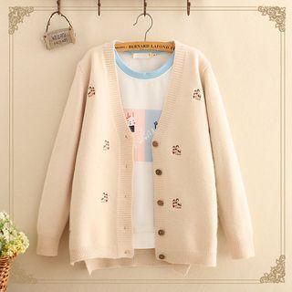 Dog Embroidery Cardigan