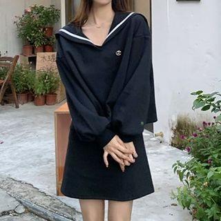 Plain Sailor Collar Sweatshirt / Plain Tank Top Dress
