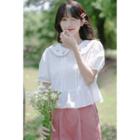 Short-sleeve Ruffle Trim Blouse / Shorts