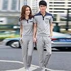 Set: Two Tone Couple Matching Polo Shirt + Sweatpants
