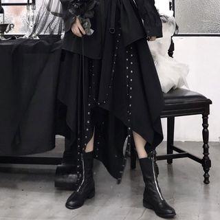 Strapped Midi A-line Skirt
