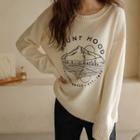 Illustration Embroidered Knit Top