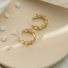 Alloy Chain Open Hoop Earring 1 Pair - Matte Gold - One Size
