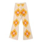 Pattern Bootcut Knit Pants Yellow Print - Pink - One Size
