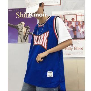 Short-sleeve Print Mock Two-piece T-shirt
