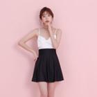 Spaghetti Strap Two Tone Swim Dress / Waterproof Pouch / Set