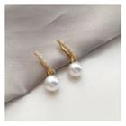 Faux Pearl Alloy Dangle Earring 1 Pair - Clip On Earrings - Gold - One Size