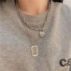 Couple Matching Letter Pendant Layered Chain Necklace As Shown In Figure - One Size