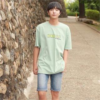 Letter & Car Print T-shirt