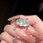 Cloud Rhinestone Alloy Ring White - One Size