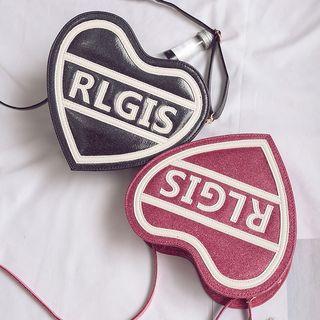Heart-shaped Patent Shoulder Bag