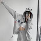 Oversized Embroidered Hooded Pullover Jacket In 5 Colors