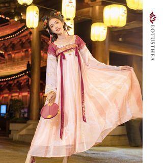 Traditional Chinese Embroidered Maxi A-line Dress