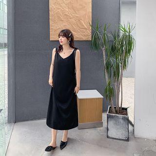 Plain Suspender Medium Maxi Dress