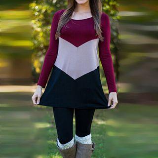 Color Block Long-sleeve Top