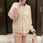 Two-tone Bomber Jacket Pink - One Size