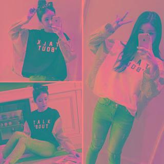 Striped Lettering Mock Two-piece Sweatshirt