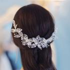 Set : Wedding Flower Bead Headband + Fringed Earring Hairband & 1 Pair - Earrings - White - One Size