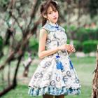 Patterned Sleeveless A-line Lolita Dress