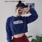 Lettering Loose-fit Cropped Pullover