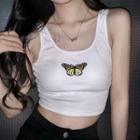 Butterfly Tank Top White - One Size