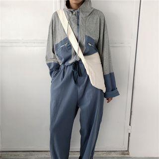 Half-zip Colorblock Jumpsuit