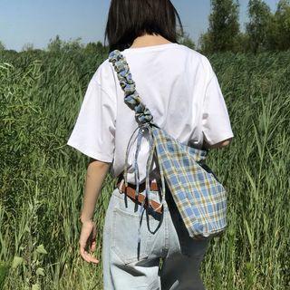 Plaid Crossbody Tote Bag