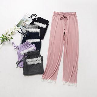 Lace Trim Sleep Pants